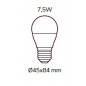 G45 LED BULB 7,5W. Osram LED  6500K E27