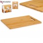 TABLA CORTAR BAMBU RECTANGULAR CON ASA 30X23 CM