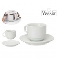 TAZA DESAYUNO CON PLATO PORCELANA 220 ML