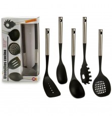 SET 5 UTENSILIOS MANGO ACERO