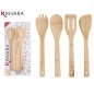 SET 4 UTENSILIOS COCINA BAMBU 30CM