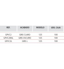 GAFA PVC CANALON 2 BORDES 125 GRIS CLARO