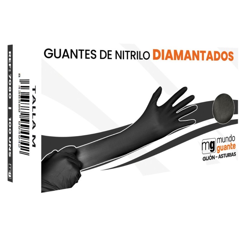 GUANTE NEGRO DIAMANTADO 7 MICRAS 100UDS T. L (9)