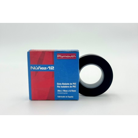 CINTA AISLANTE NUÑEZ PVC N-12 20MX19MM NEGRO