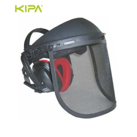 PANTALLA FACIAL DESBROCE CON PROTECTORES AUDITIVOS