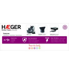 HAEGER PERFECT TRAVEL* Secador de pelo 750W