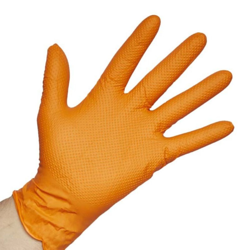 GUANTE NITRILO NARANJA DUNE T M (8) 50 UDS