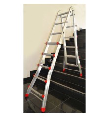 ESCALERA MULTIPOSICION M75 ALUMINIO PASOS 3X4 ALTURA 2,83