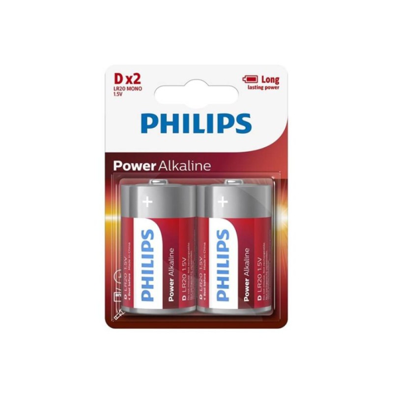 PHILIPS POWER ALKALINE PILA D LR20 BLISTER*2